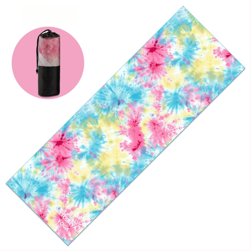 Antislips jogas dvilīt ar punktiem, 88% poliestera / 12% neilona, auduma svars 200 g/m², kopējais svars 280 g, piemērots jogai, āra sportam un pludmale