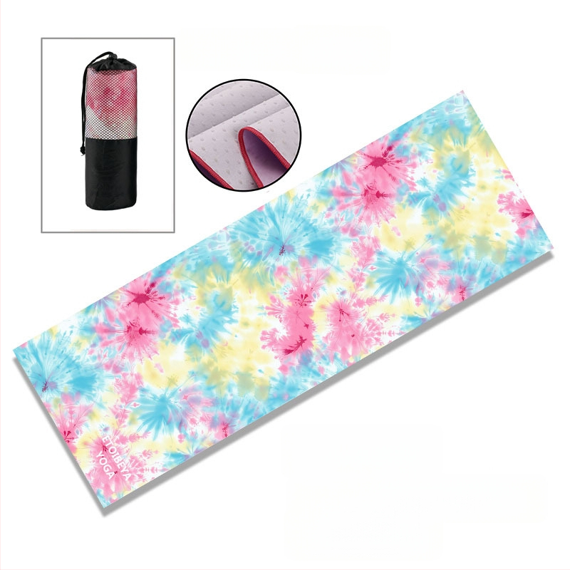 Antislips jogas dvilīt ar punktiem, 88% poliestera / 12% neilona, auduma svars 200 g/m², kopējais svars 280 g, piemērots jogai, āra sportam un pludmale