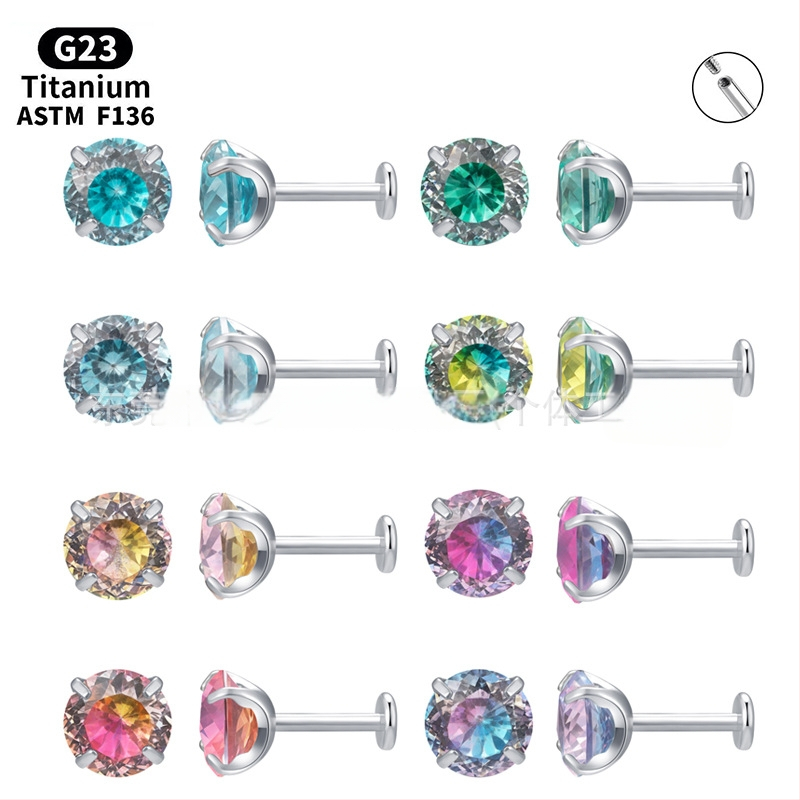 Ausies smeigtukas iš F136 titano lydinio – gradientinis paukščių lizdo dizainas, 5A cirkonas kristalas, vidinis sriegis