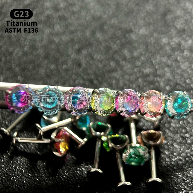 Ausies smeigtukas iš F136 titano lydinio – gradientinis paukščių lizdo dizainas, 5A cirkonas kristalas, vidinis sriegis