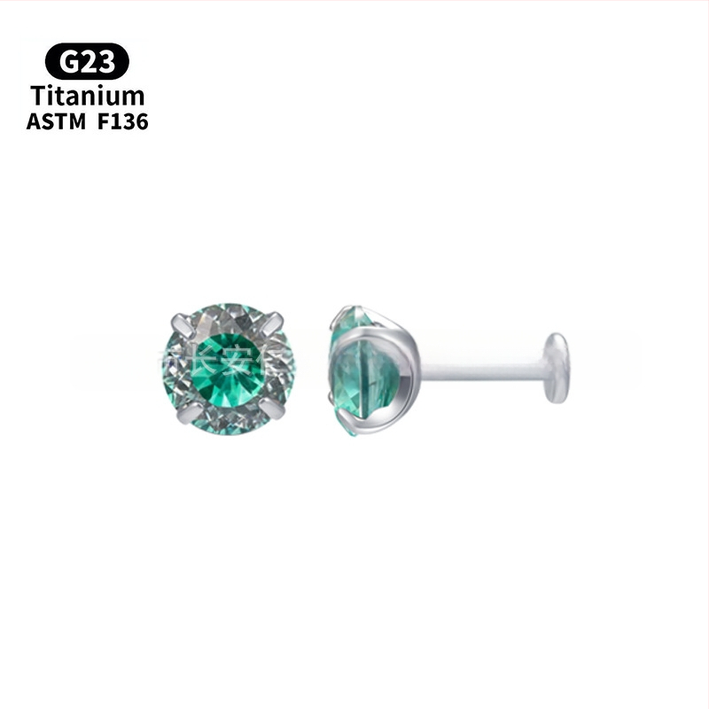 Ausies smeigtukas iš F136 titano lydinio – gradientinis paukščių lizdo dizainas, 5A cirkonas kristalas, vidinis sriegis