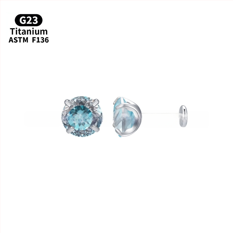 Ausies smeigtukas iš F136 titano lydinio – gradientinis paukščių lizdo dizainas, 5A cirkonas kristalas, vidinis sriegis