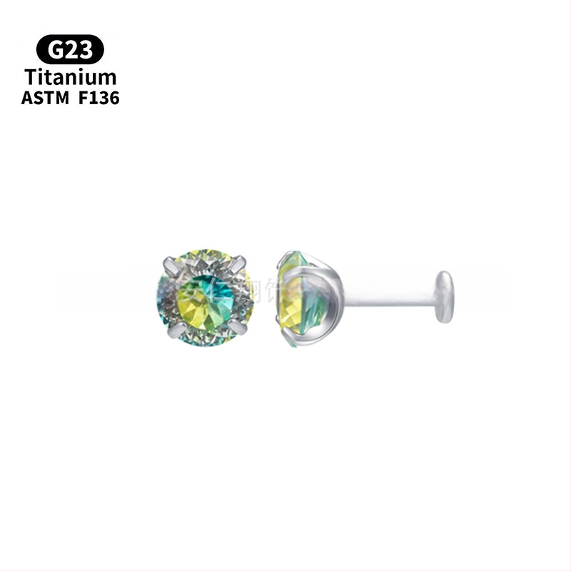 Ausies smeigtukas iš F136 titano lydinio – gradientinis paukščių lizdo dizainas, 5A cirkonas kristalas, vidinis sriegis