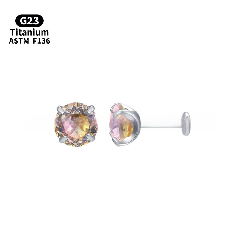 Ausies smeigtukas iš F136 titano lydinio – gradientinis paukščių lizdo dizainas, 5A cirkonas kristalas, vidinis sriegis