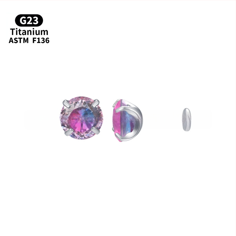 Ausies smeigtukas iš F136 titano lydinio – gradientinis paukščių lizdo dizainas, 5A cirkonas kristalas, vidinis sriegis