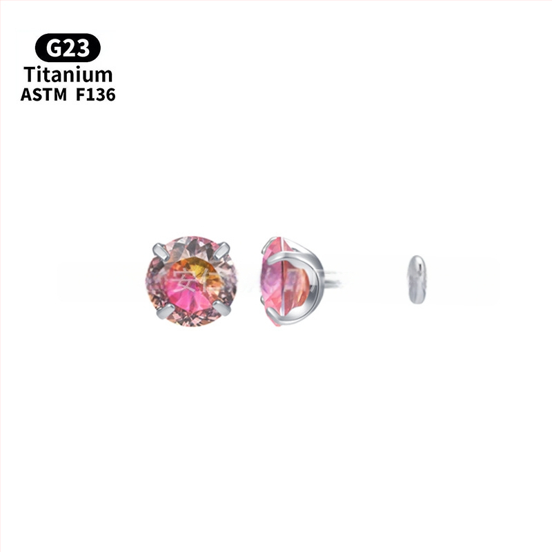 Ausies smeigtukas iš F136 titano lydinio – gradientinis paukščių lizdo dizainas, 5A cirkonas kristalas, vidinis sriegis