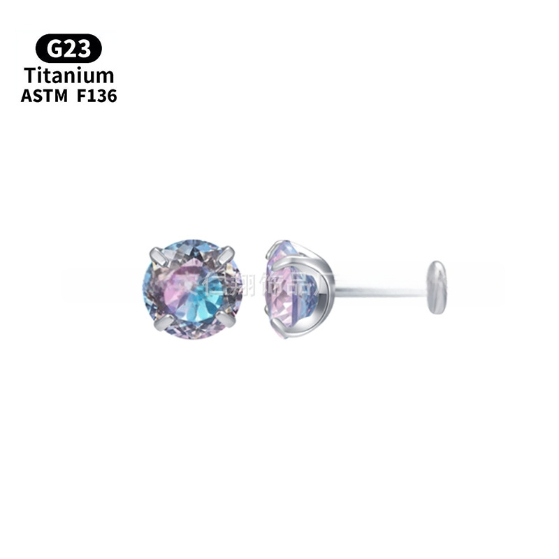 Ausies smeigtukas iš F136 titano lydinio – gradientinis paukščių lizdo dizainas, 5A cirkonas kristalas, vidinis sriegis