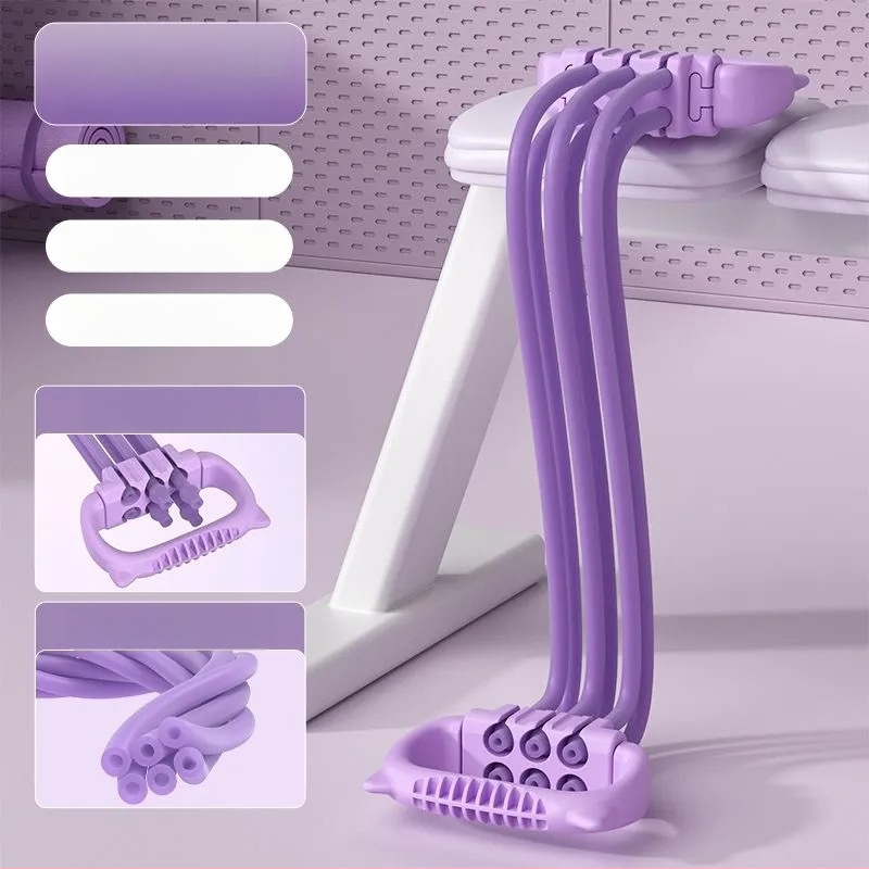 Regulējama pretestības lente muguras trenēšanai un plecu atvēršanai, mājas fitnesam un jogai; ABS materiāls; plaukstas satvēriena spēka trenēšanas ierīce