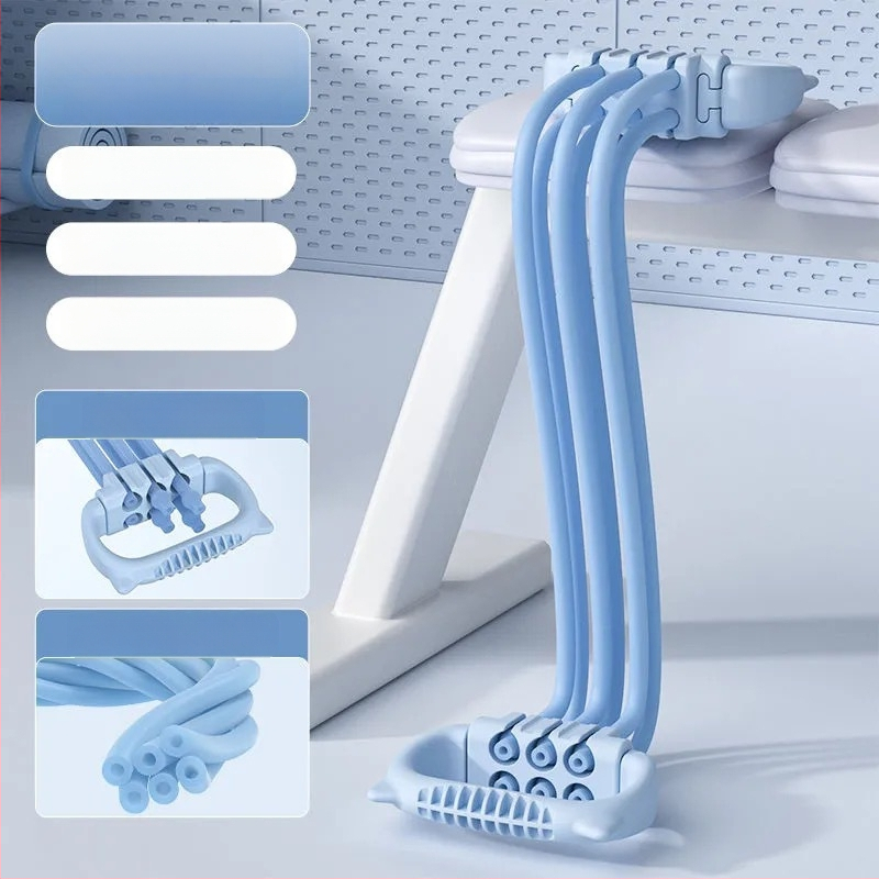 Regulējama pretestības lente muguras trenēšanai un plecu atvēršanai, mājas fitnesam un jogai; ABS materiāls; plaukstas satvēriena spēka trenēšanas ierīce