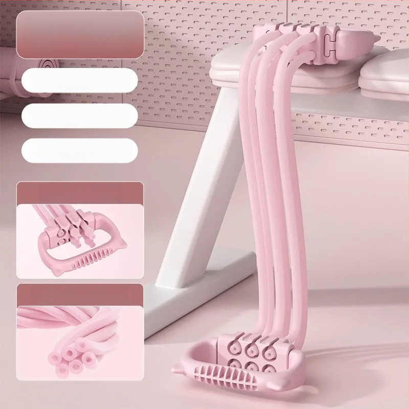 Regulējama pretestības lente muguras trenēšanai un plecu atvēršanai, mājas fitnesam un jogai; ABS materiāls; plaukstas satvēriena spēka trenēšanas ierīce