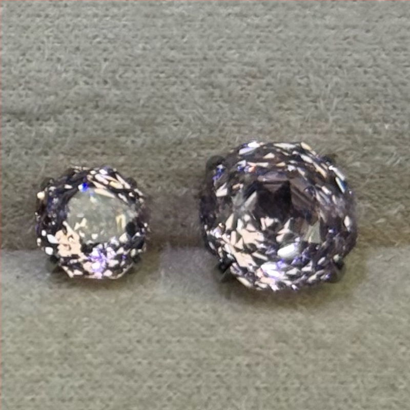 Renxiang auskarai iš titano lydinio F136, aštuoniakampis rožių pjovimo cirkonas, nagų laikiklis, grynumas G23