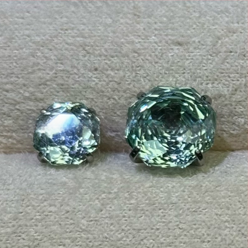 Renxiang auskarai iš titano lydinio F136, aštuoniakampis rožių pjovimo cirkonas, nagų laikiklis, grynumas G23