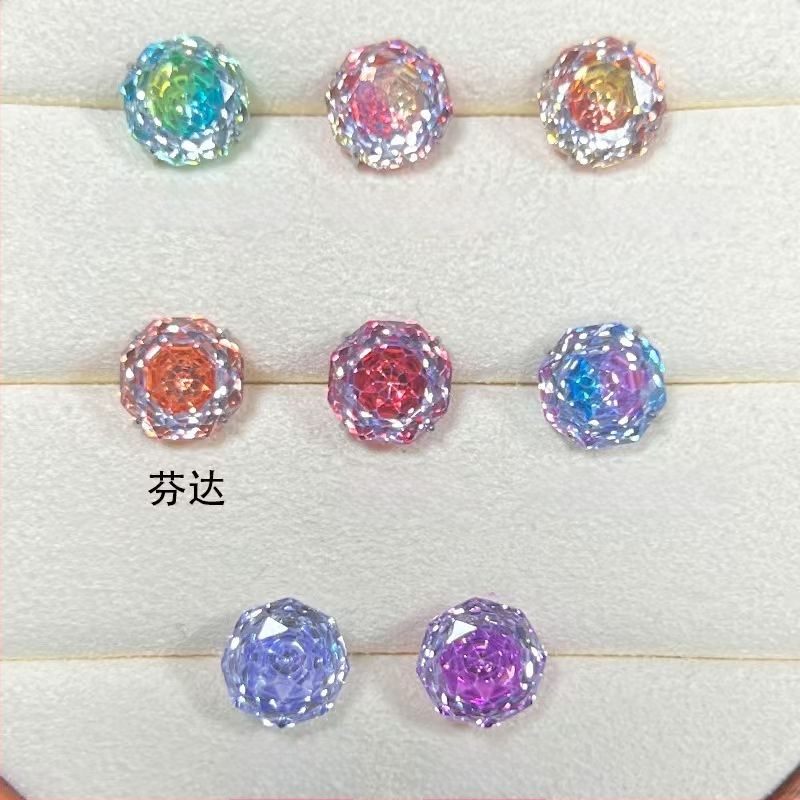 Liežuvio žiedas – rožių pjūvis, titano lydinys, geometrinis dizainas, cirkonas, su deimantais įstatymais