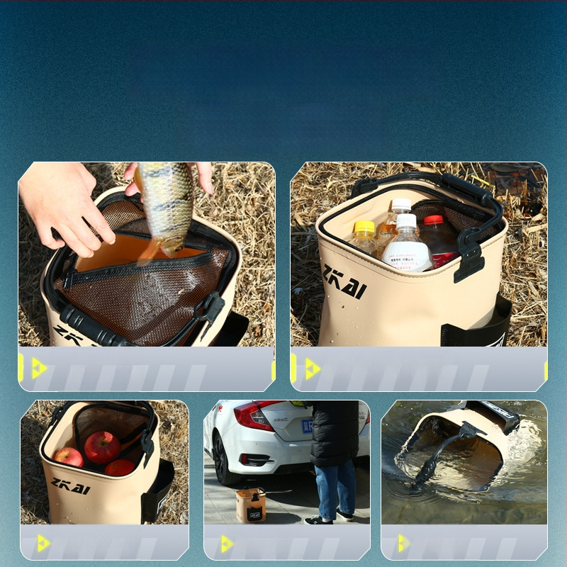 Antel EVA Αναδιπλούμενος, Αδιάβροχος Κουβάς για Ζωντανά Ψάρια – Φορητό Εξωτερικό Κουτί Ψαρέματος