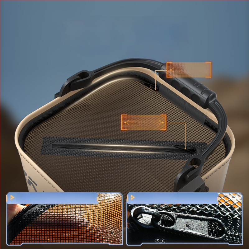 Antel EVA Αναδιπλούμενος, Αδιάβροχος Κουβάς για Ζωντανά Ψάρια – Φορητό Εξωτερικό Κουτί Ψαρέματος