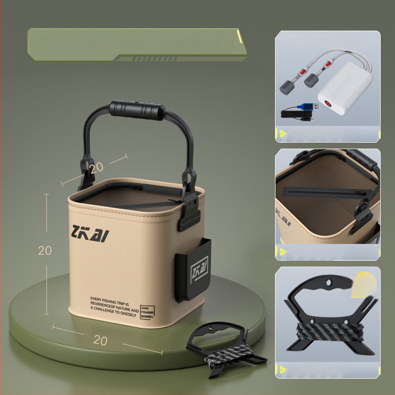Antel EVA Αναδιπλούμενος, Αδιάβροχος Κουβάς για Ζωντανά Ψάρια – Φορητό Εξωτερικό Κουτί Ψαρέματος