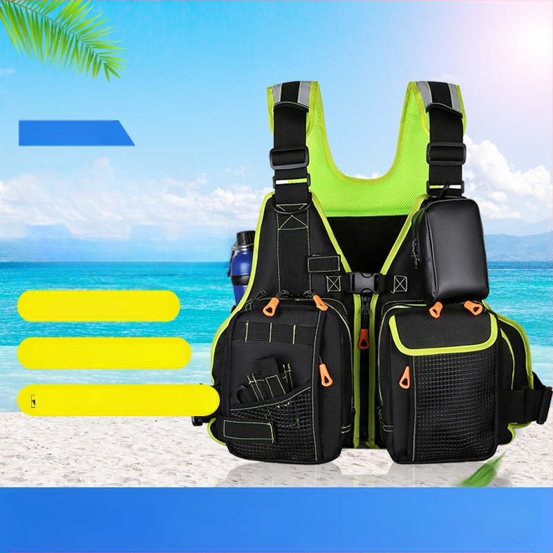 Makšķerēšanas glābšanas veste ar augstu peldspēju, materiāls neilons/poliesters, 10 kabatas, pieaugušajiem, zīmols Jarest