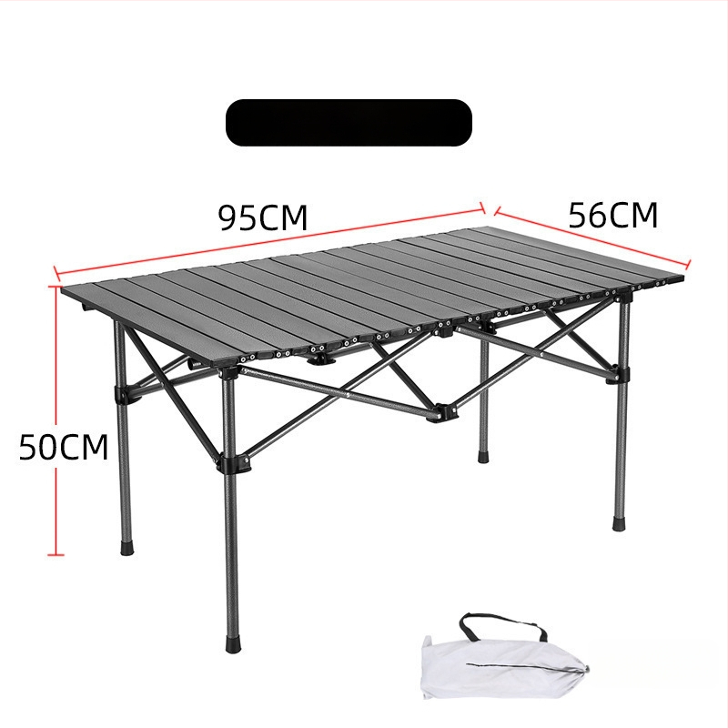 Πτυσσόμενο φορητό υπαίθριο τραπέζι για κάμπινγκ, ψάρεμα και πικ-νικ – ματ χάλυβας άνθρακα