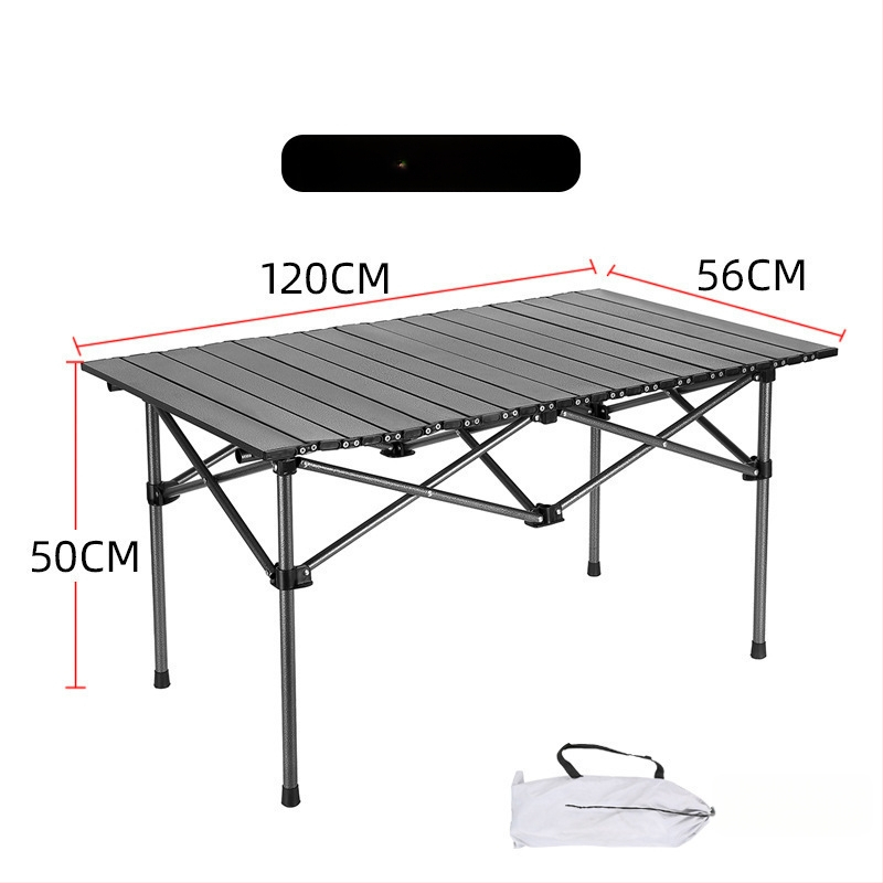 Πτυσσόμενο φορητό υπαίθριο τραπέζι για κάμπινγκ, ψάρεμα και πικ-νικ – ματ χάλυβας άνθρακα