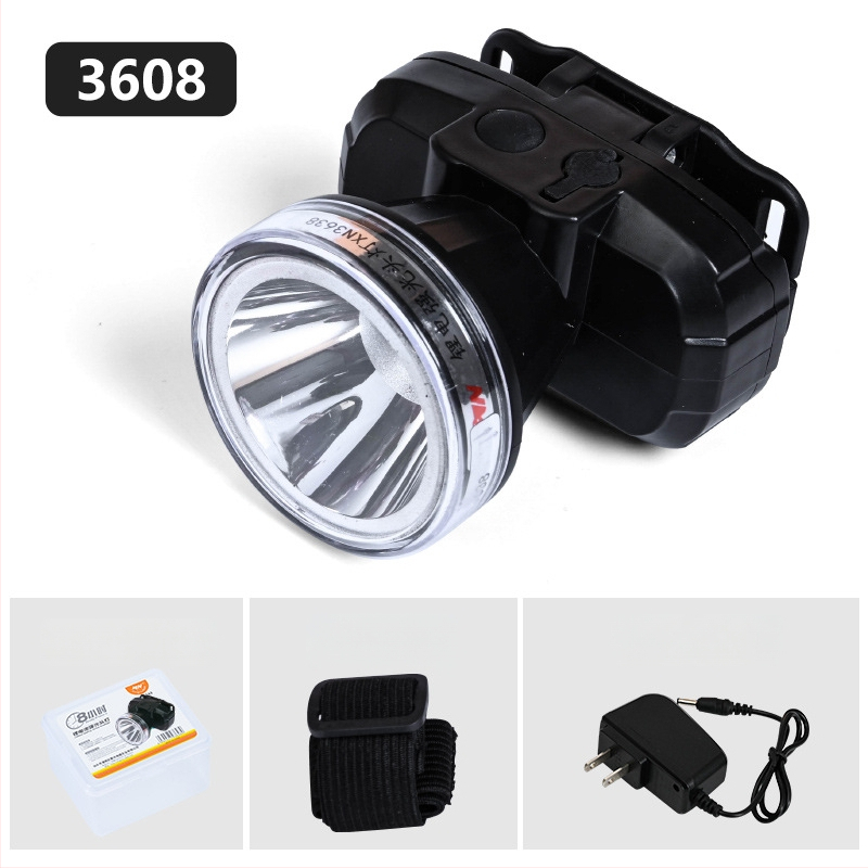 Frontala LED reîncărcabilă, baterie 2000mAh, putere 1W/3W/5W, acționare manuală, purtată pe cap pentru pescuit și activități în aer liber, încărcător inclus, rază până la 500 m