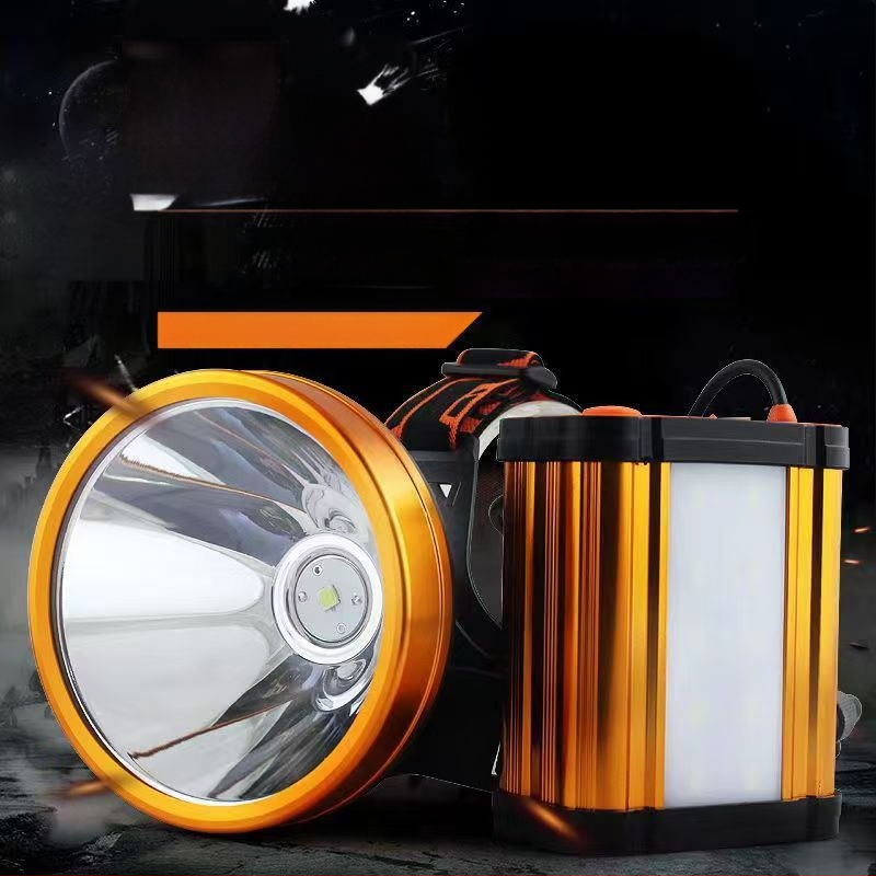 Lampa frontală pentru pescuit de noapte, LED reîncărcabil P90, 12V curent constant, 50W, 1200mAh, rază peste 500 m, impermeabilă