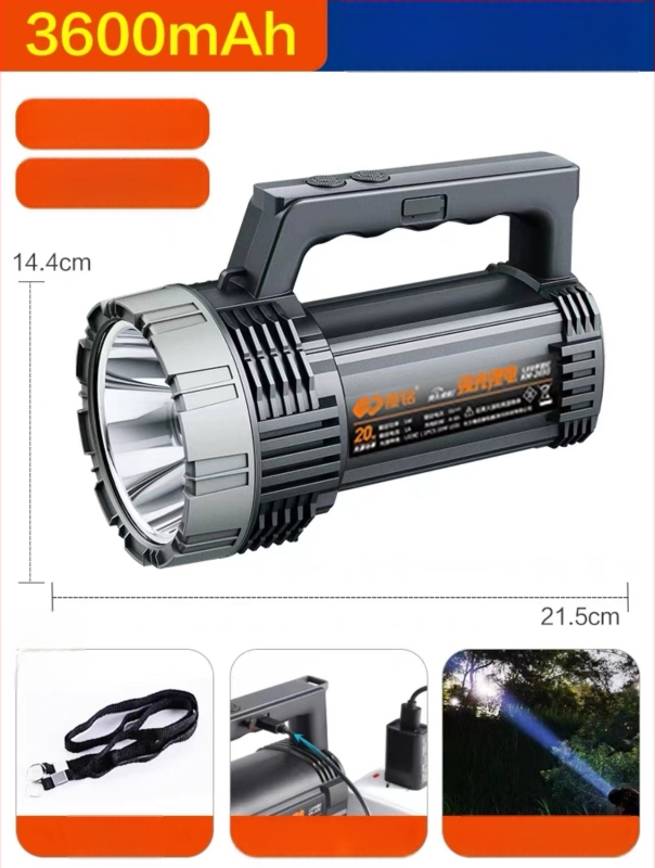 Kang Ming KM2698 KM2697 KM2706 įkraunamas LED prožektorius, 50W, 10000mAh, nuotolis iki 500 m, tinka žygiams ir stovyklavimui