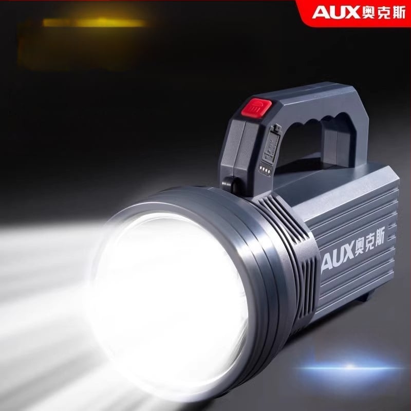 Įkraunamas LED žibintuvas | Ultra ryškus lauke, ilgas nuotolis | 5500–9900W, LED, ABS, nuotolis 500 m+