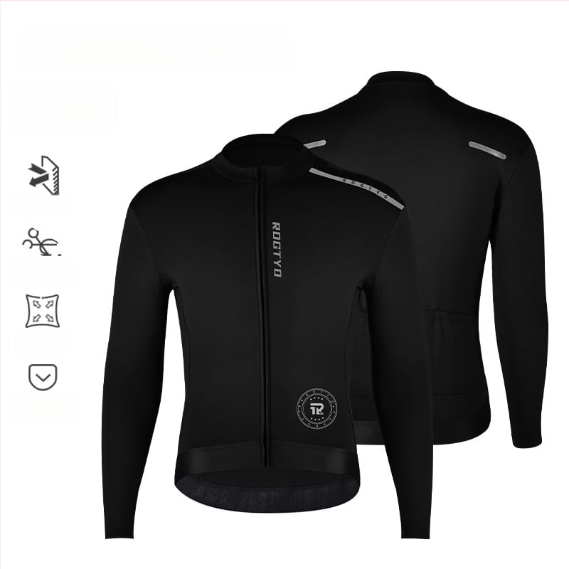 Vīriešu ziemas velosipēdu apģērbu komplekts — vējaizturīgs, silts audums, ceļa velosipēdam