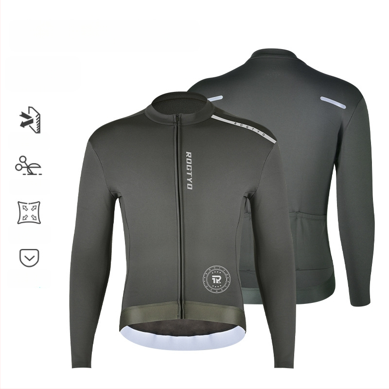 Vīriešu ziemas velosipēdu apģērbu komplekts — vējaizturīgs, silts audums, ceļa velosipēdam