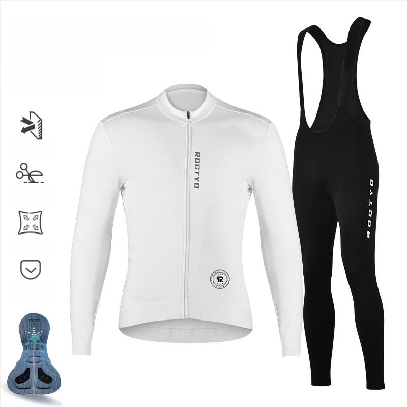 Vīriešu ziemas velosipēdu apģērbu komplekts — vējaizturīgs, silts audums, ceļa velosipēdam