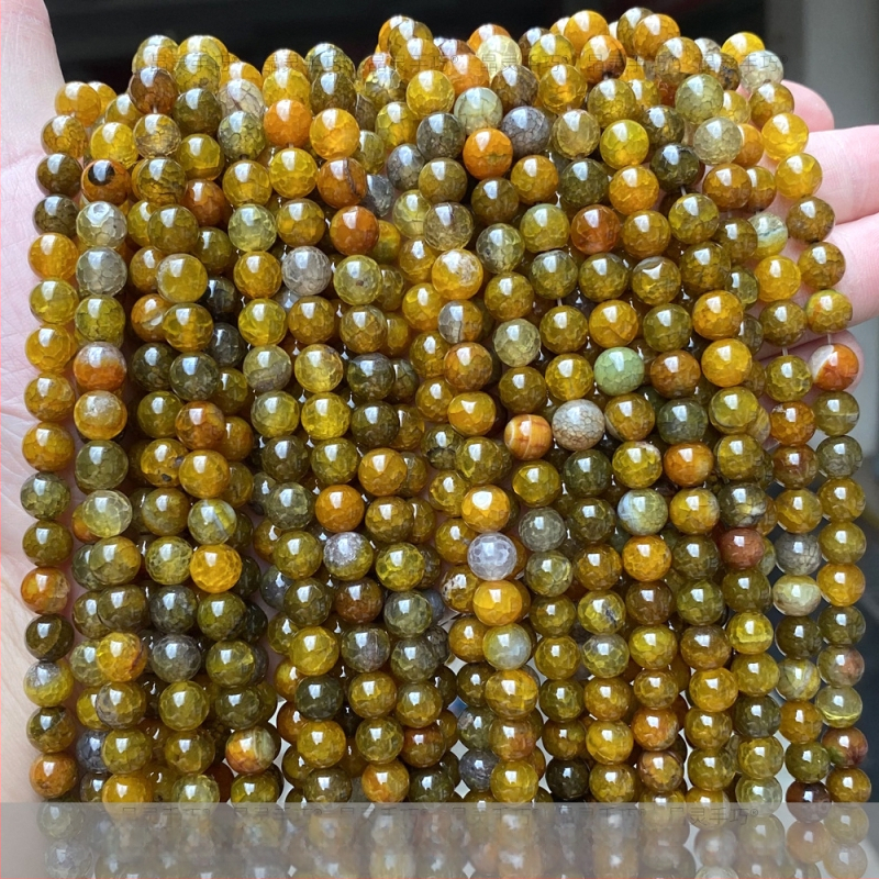 6A kvalitete agat kuglice s uzorkom zmaja, kružne kuglice, za DIY nakit, moderan stil