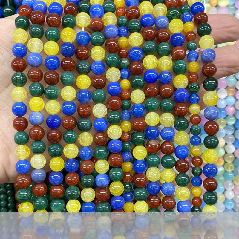 6A kvalitete agat kuglice s uzorkom zmaja, kružne kuglice, za DIY nakit, moderan stil