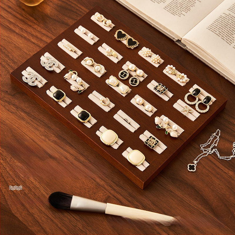 Medinis papuošalų laikiklis retro stiliuje, stalinis vieno aukšto laikiklis žiedams ir apyrankėms, daugiafunkcinis saugojimas