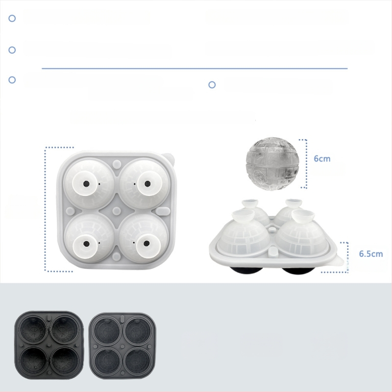 Μορφή πάγου για ουίσκι σε σχήμα μπάλας, σιλικόνινη παγοθήκη με 4 οπές για γκολφ, χωρητικότητα 100 ml