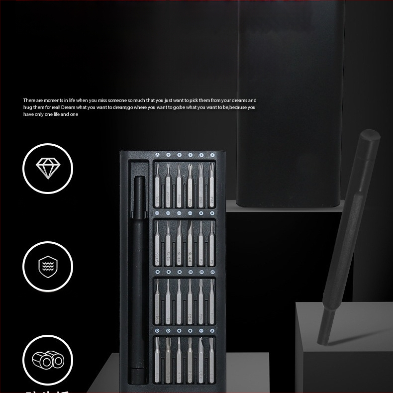 Set odvijača 24-u 1 s preciznim bitovima, magnetskim vrhovima, S2 alatni čelik, težina 230 g