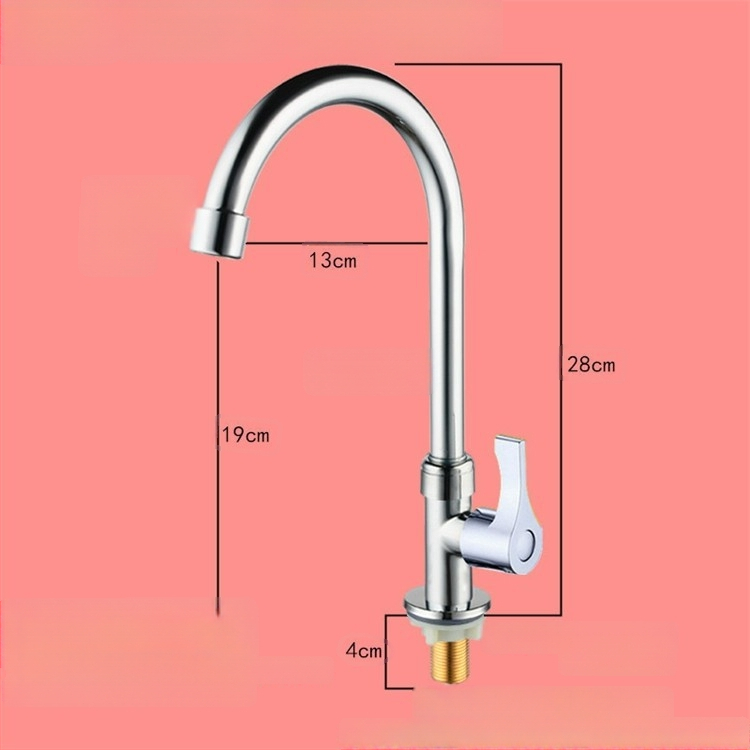 Virtuvės plautuvės čiaupas - sieninis montavimas, tik šaltas vanduo, vertikalus sukimas; varinis korpusas, varinis vožtuvo šerdis, 20 mm vožtuvo lizdas