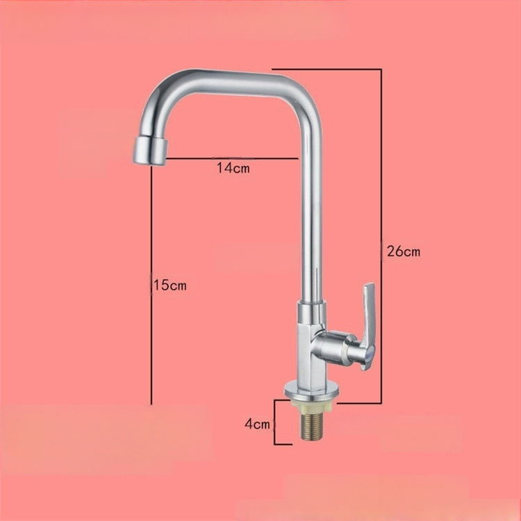 Virtuvės plautuvės čiaupas - sieninis montavimas, tik šaltas vanduo, vertikalus sukimas; varinis korpusas, varinis vožtuvo šerdis, 20 mm vožtuvo lizdas
