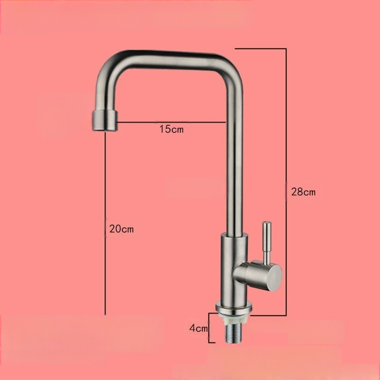 Virtuvės plautuvės čiaupas - sieninis montavimas, tik šaltas vanduo, vertikalus sukimas; varinis korpusas, varinis vožtuvo šerdis, 20 mm vožtuvo lizdas