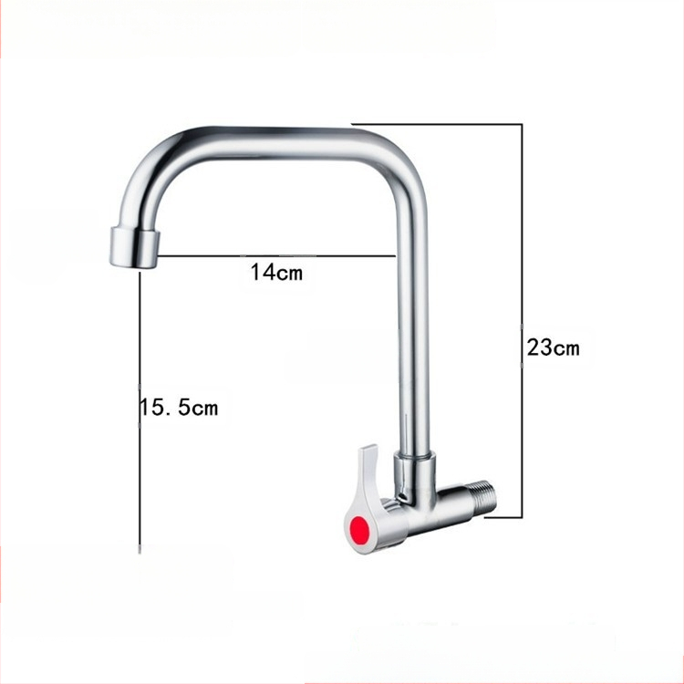 Virtuvės plautuvės čiaupas - sieninis montavimas, tik šaltas vanduo, vertikalus sukimas; varinis korpusas, varinis vožtuvo šerdis, 20 mm vožtuvo lizdas