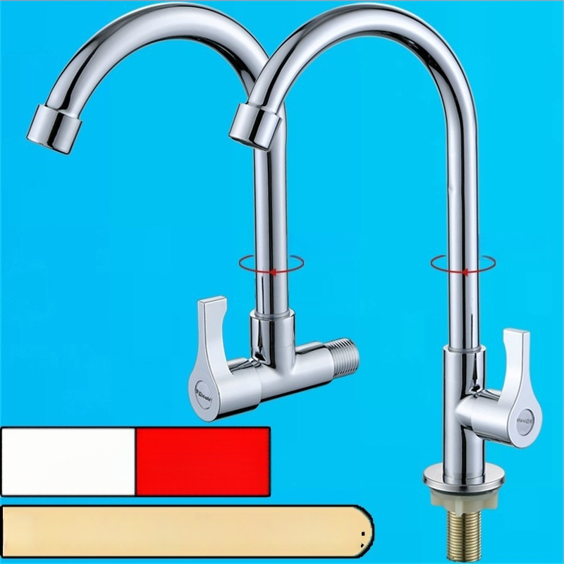 Virtuvės plautuvės čiaupas - sieninis montavimas, tik šaltas vanduo, vertikalus sukimas; varinis korpusas, varinis vožtuvo šerdis, 20 mm vožtuvo lizdas