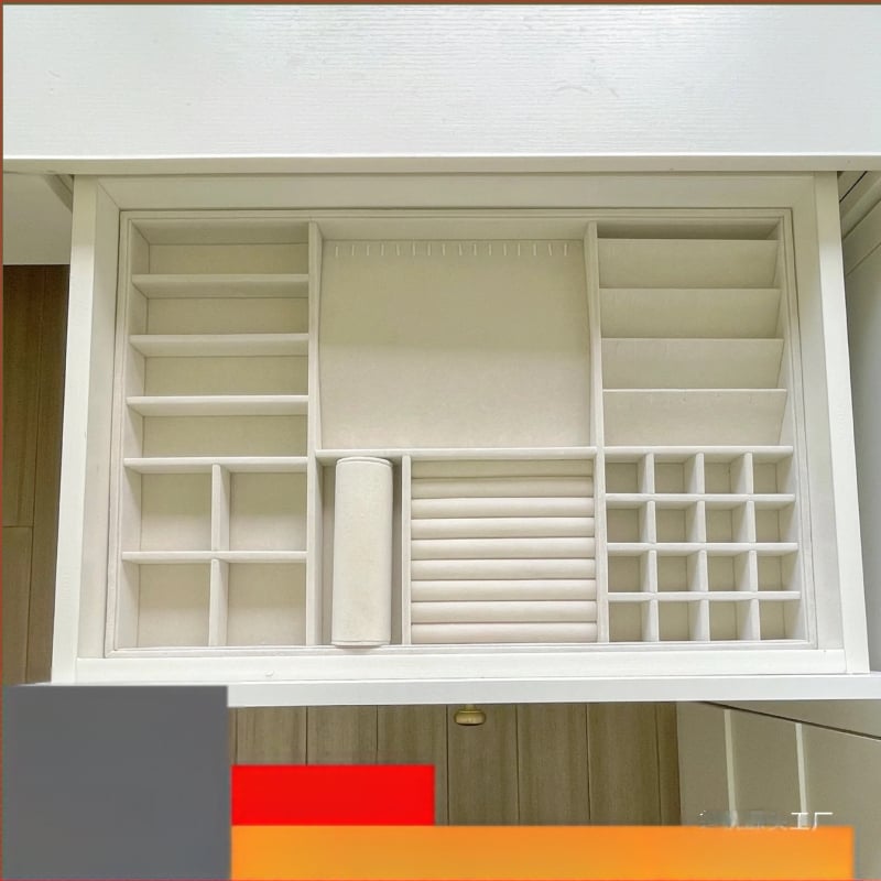 CHUHANG Popierinė juvelyrinių dėžutė su įmontuotu dėklu, stalinis saugojimas, 1 aukštas, dulkėms atspari