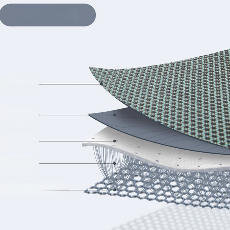 Baisini dabīgā lateksa rāta matu trīs gabalu komplekts, mūsdienīgs minimālisma stils, lateksa saturs zem 70%, bieza sendvič konstrukcija