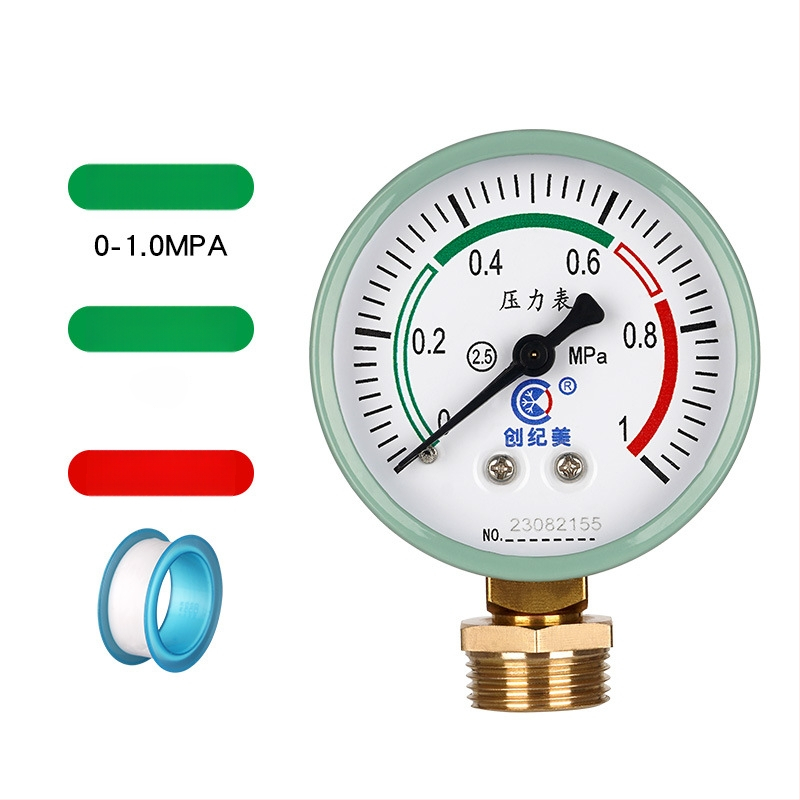 Y-60 precīzs spiediena mērītājs, diapazons 0–1,6 MPa, ūdens un hidraulisko sistēmu izmantošanai, zīmols Chuangjimei