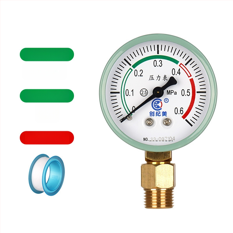 Y-60 precīzs spiediena mērītājs, diapazons 0–1,6 MPa, ūdens un hidraulisko sistēmu izmantošanai, zīmols Chuangjimei