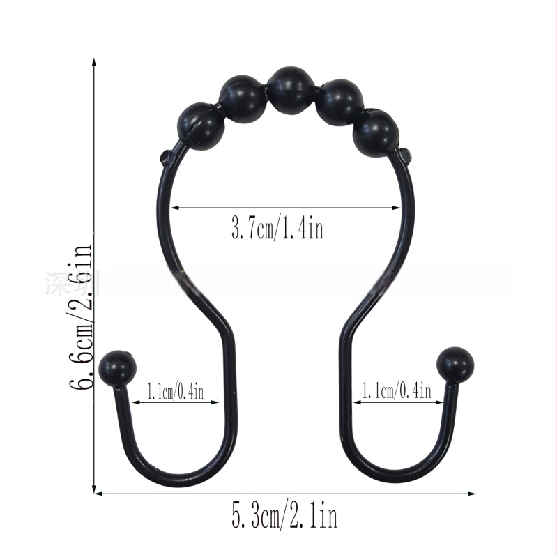 Άγκιστρο κουρτίνας ντους από ανοξείδωτο ατσάλι, διπλό άγκιστρο, μοντέρνος μινιμαλιστικός σχεδιασμός