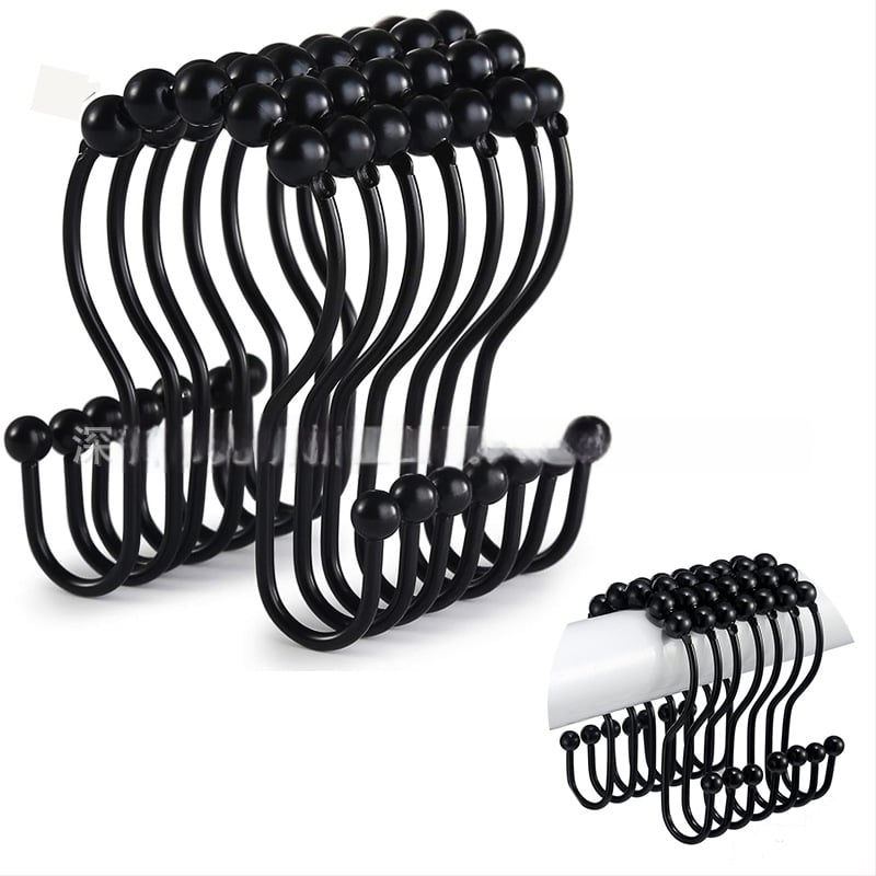 Άγκιστρο κουρτίνας ντους από ανοξείδωτο ατσάλι, διπλό άγκιστρο, μοντέρνος μινιμαλιστικός σχεδιασμός