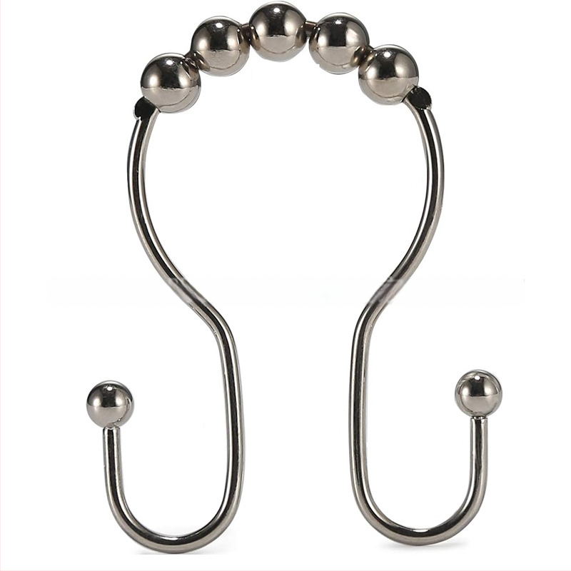 Άγκιστρο κουρτίνας ντους από ανοξείδωτο ατσάλι, διπλό άγκιστρο, μοντέρνος μινιμαλιστικός σχεδιασμός