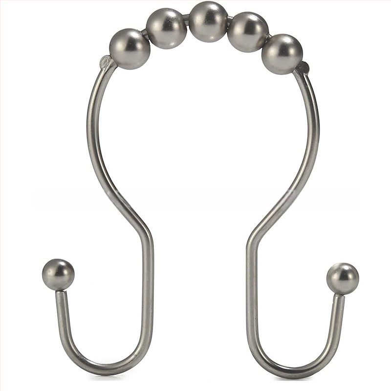 Άγκιστρο κουρτίνας ντους από ανοξείδωτο ατσάλι, διπλό άγκιστρο, μοντέρνος μινιμαλιστικός σχεδιασμός