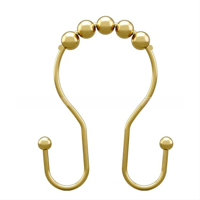 Άγκιστρο κουρτίνας ντους από ανοξείδωτο ατσάλι, διπλό άγκιστρο, μοντέρνος μινιμαλιστικός σχεδιασμός