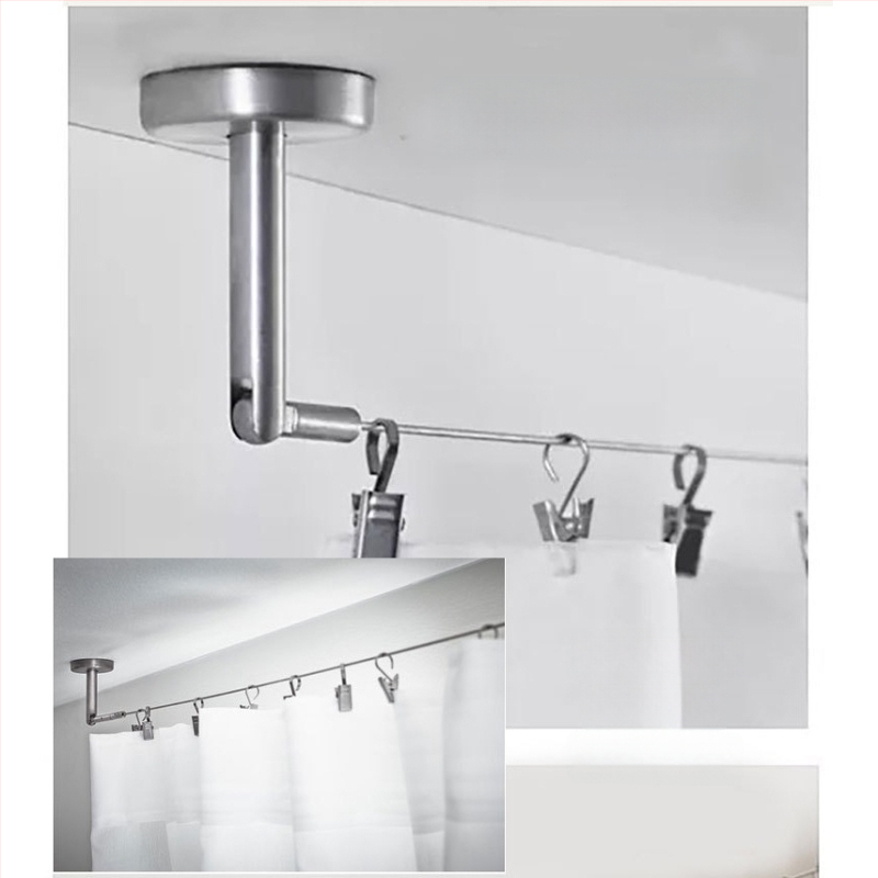 No-Drill Indoor Curtain Wire Rope, Curtain Track Cord, Balcony Clothesline, Customizable